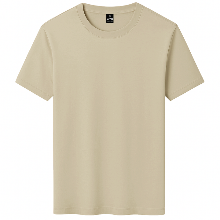 Beige Round Neck T-shirts