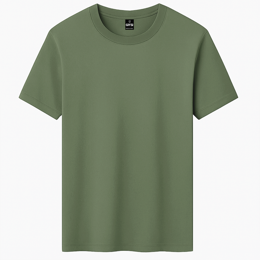 Pista Green Round Neck T-shirts
