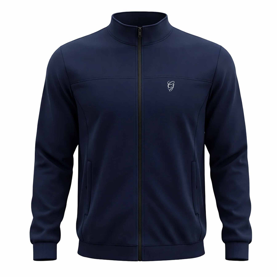 Men’s Premium Navy Polyester Zip-Up Jacket