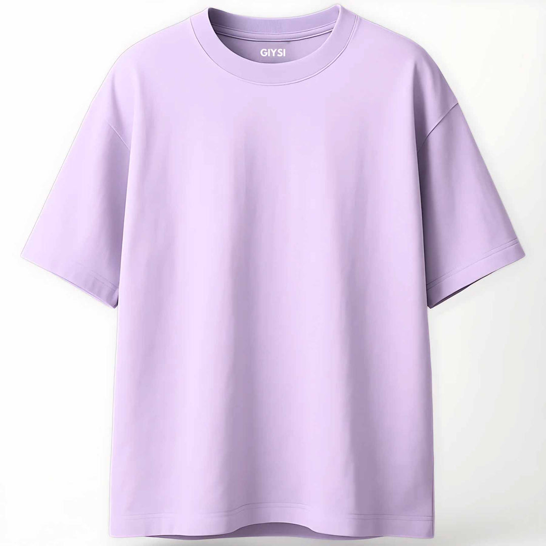 Oversized Solid Mauve Cotton T-shirt