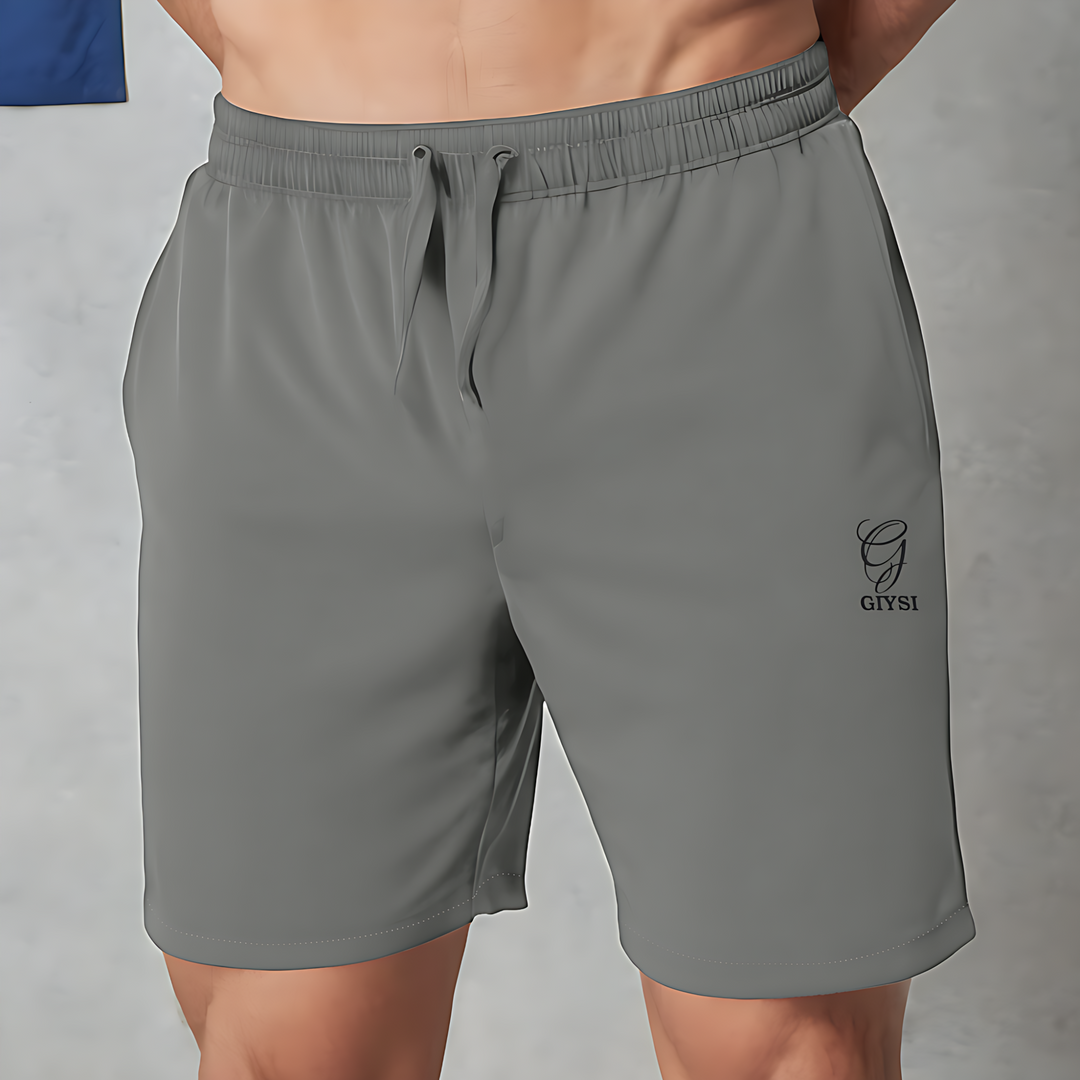 Solid Grey Shorts with Zip Pockets