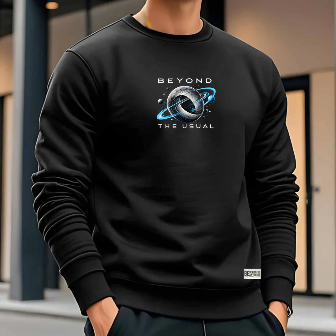 Beyond The Usual Graphic Sweatshirt – Black