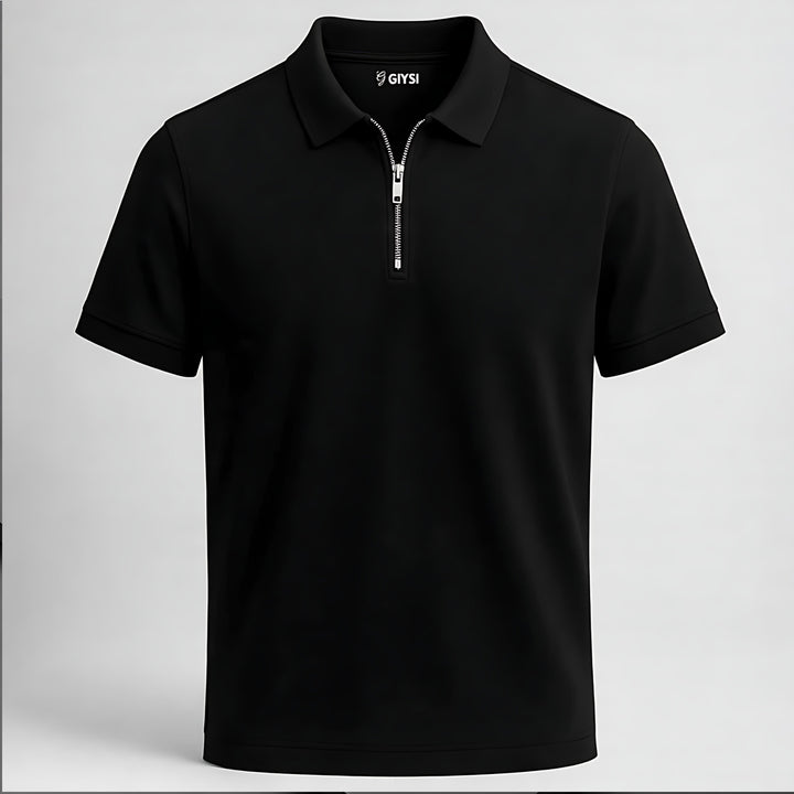 Black Zip Polo T-shirt