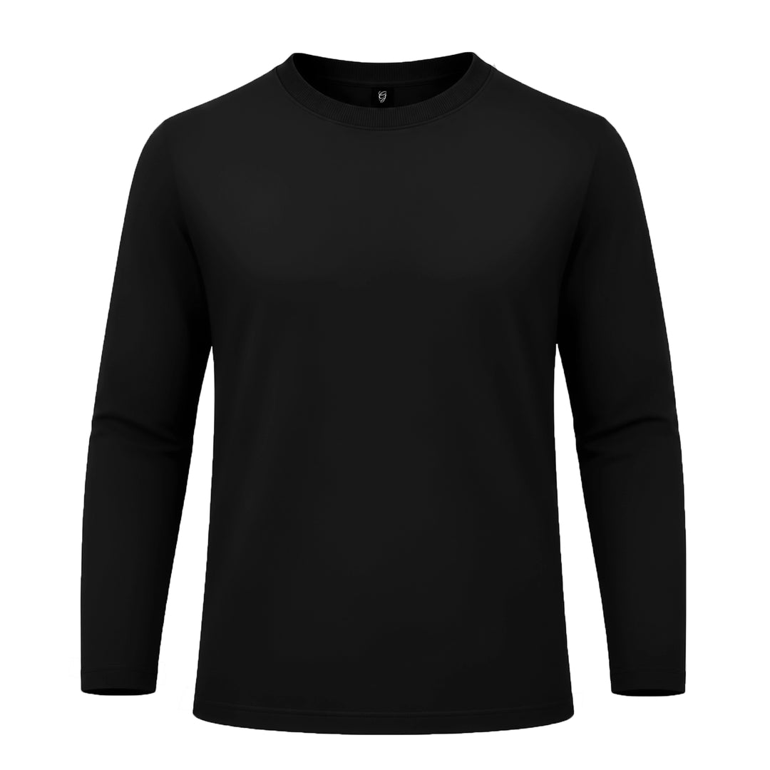 Classic Black Cotton Full-Sleeve T-Shirt