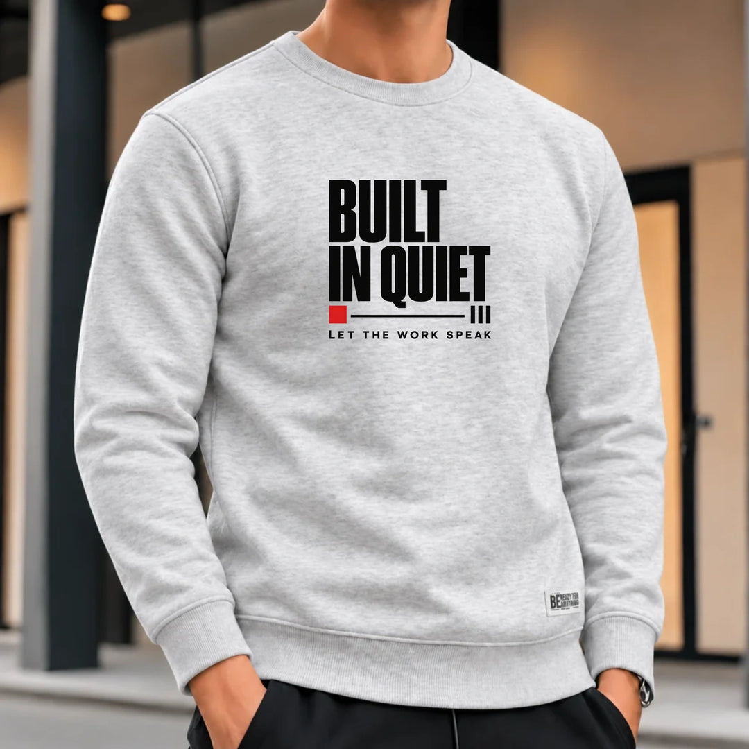 Built in Quiet Graphic Sweatshirt – Light Grey Melange