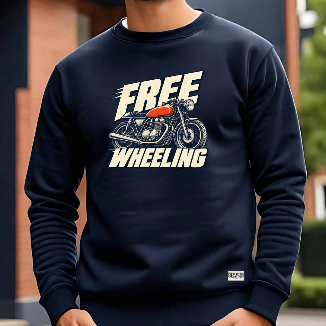 Free Wheeling Graphic Sweatshirt – Navy Blue