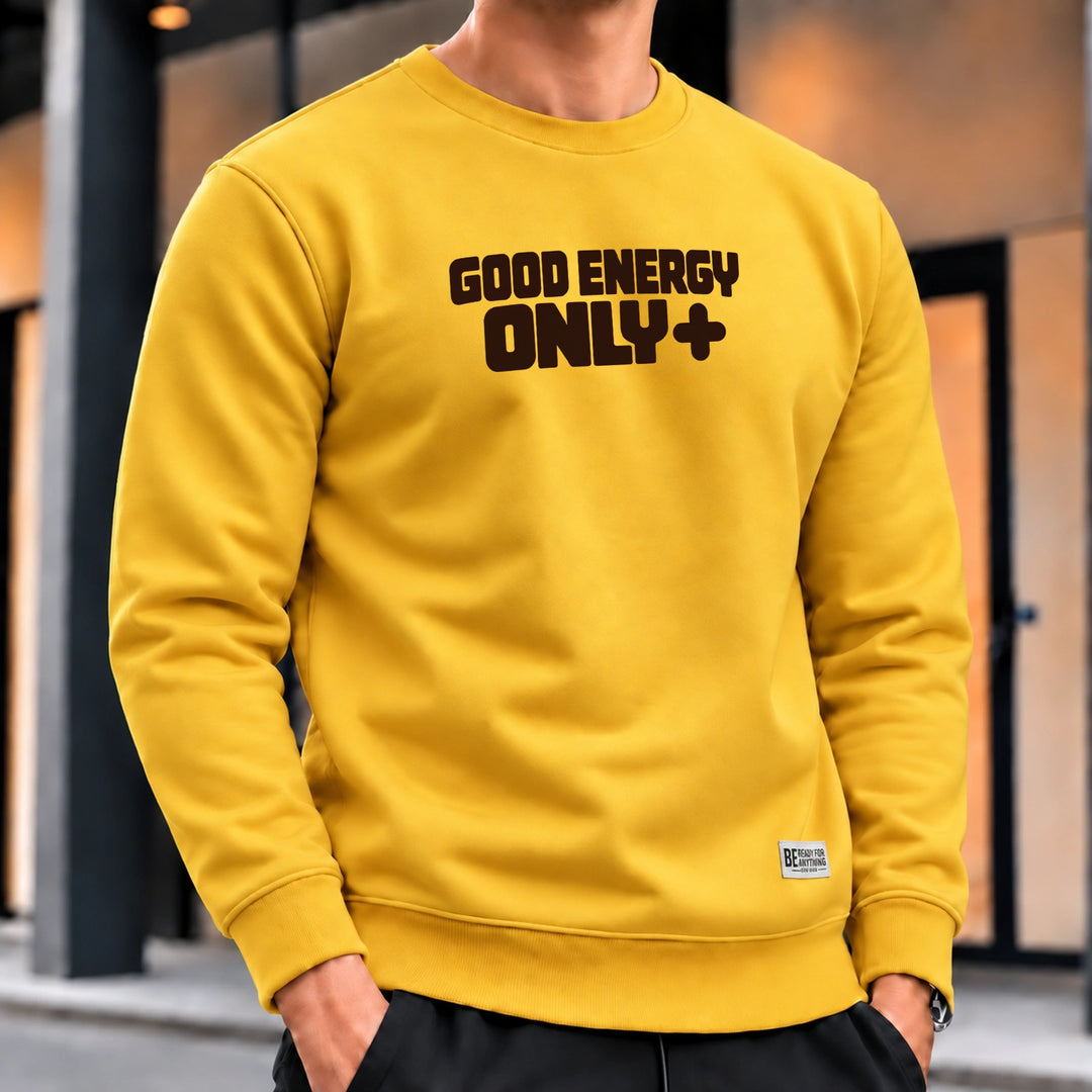 Good Energy Only Graphic Sweatshirt –Yellow