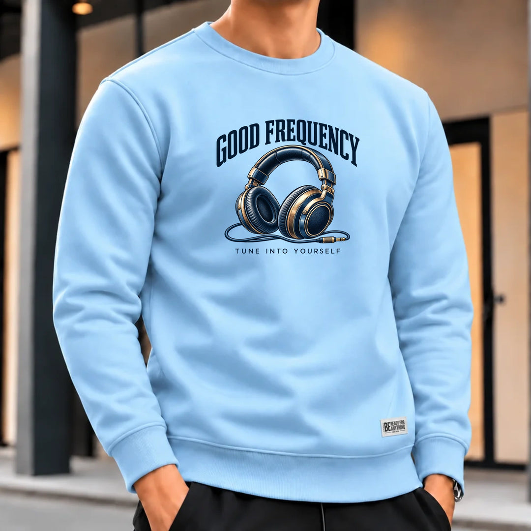 Good Frequency Graphic Sweatshirt – Sky Blue