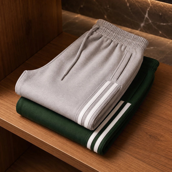 Premium Cotton Jogger Combo (Silver & Green)