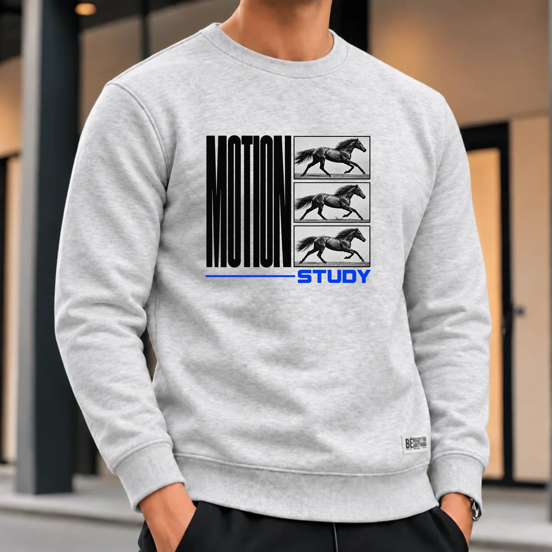 Motion Study Graphic Sweatshirt – Light Grey Melange