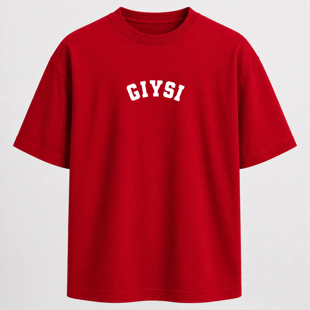 Oversized Print Red Cotton T-shirt