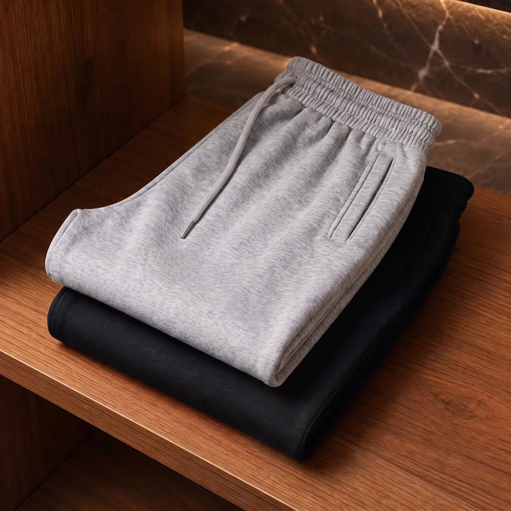 Premium Cotton Jogger Combo (Black & Silver)