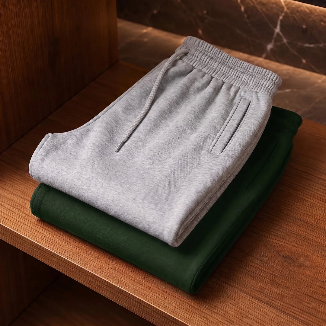 Premium Cotton Jogger Combo (Green & Silver)