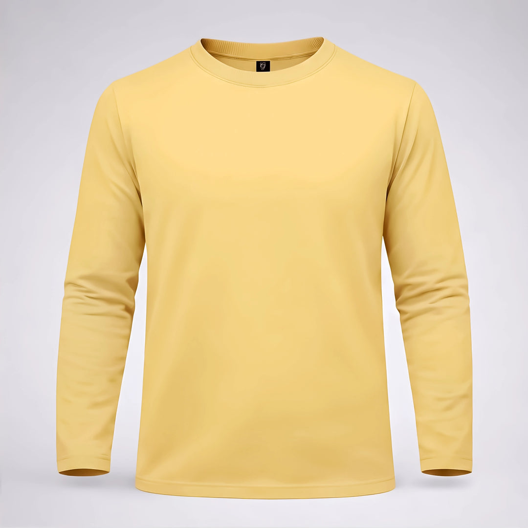 Classic Yellow Cotton Full-Sleeve T-Shirt