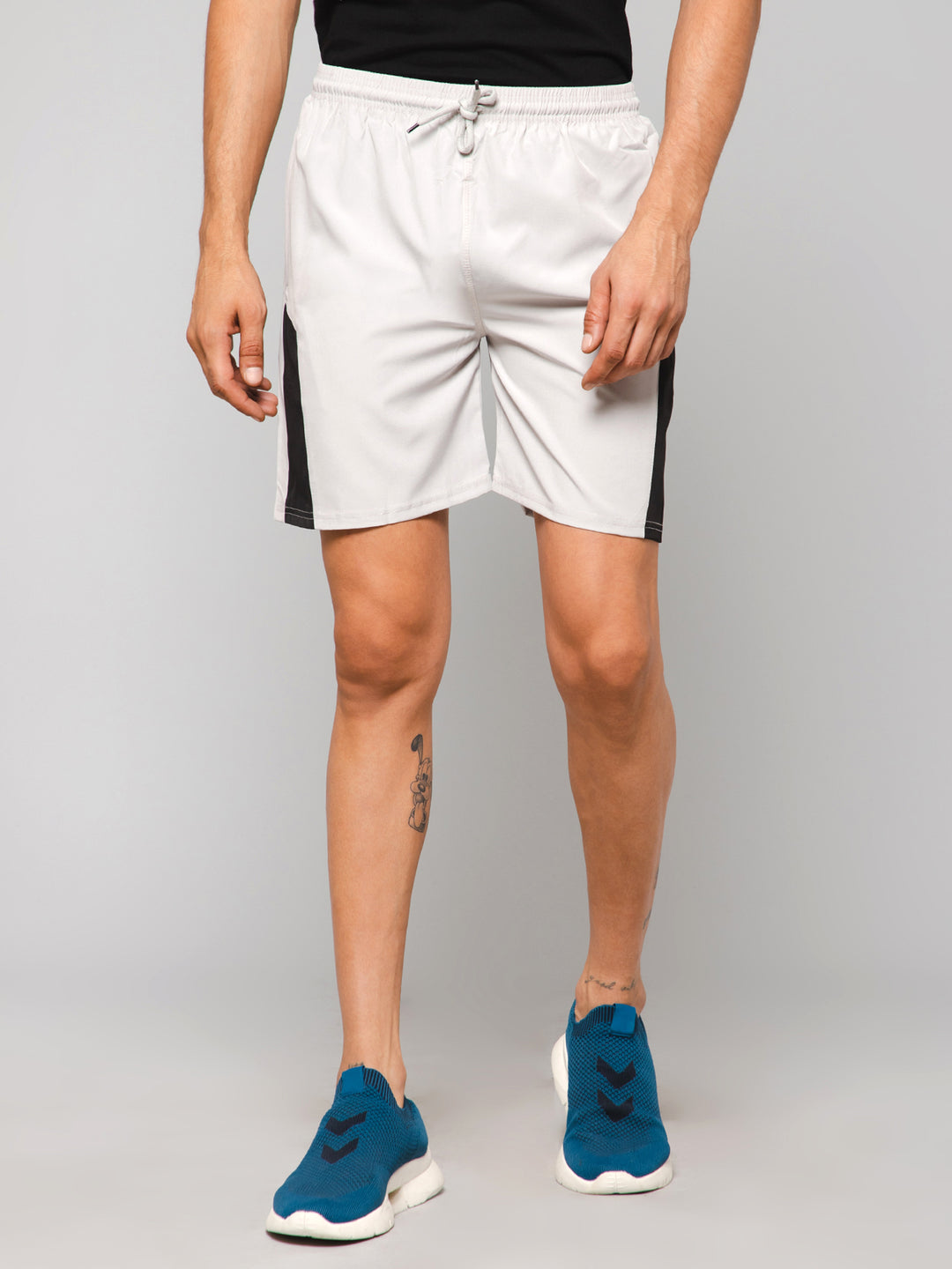 Light Grey Colour Block Shorts