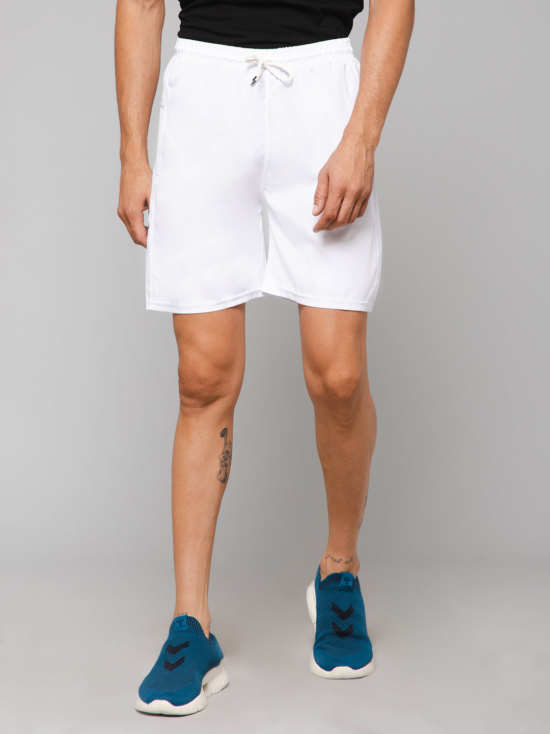 Solid White Shorts with Zip Pockets