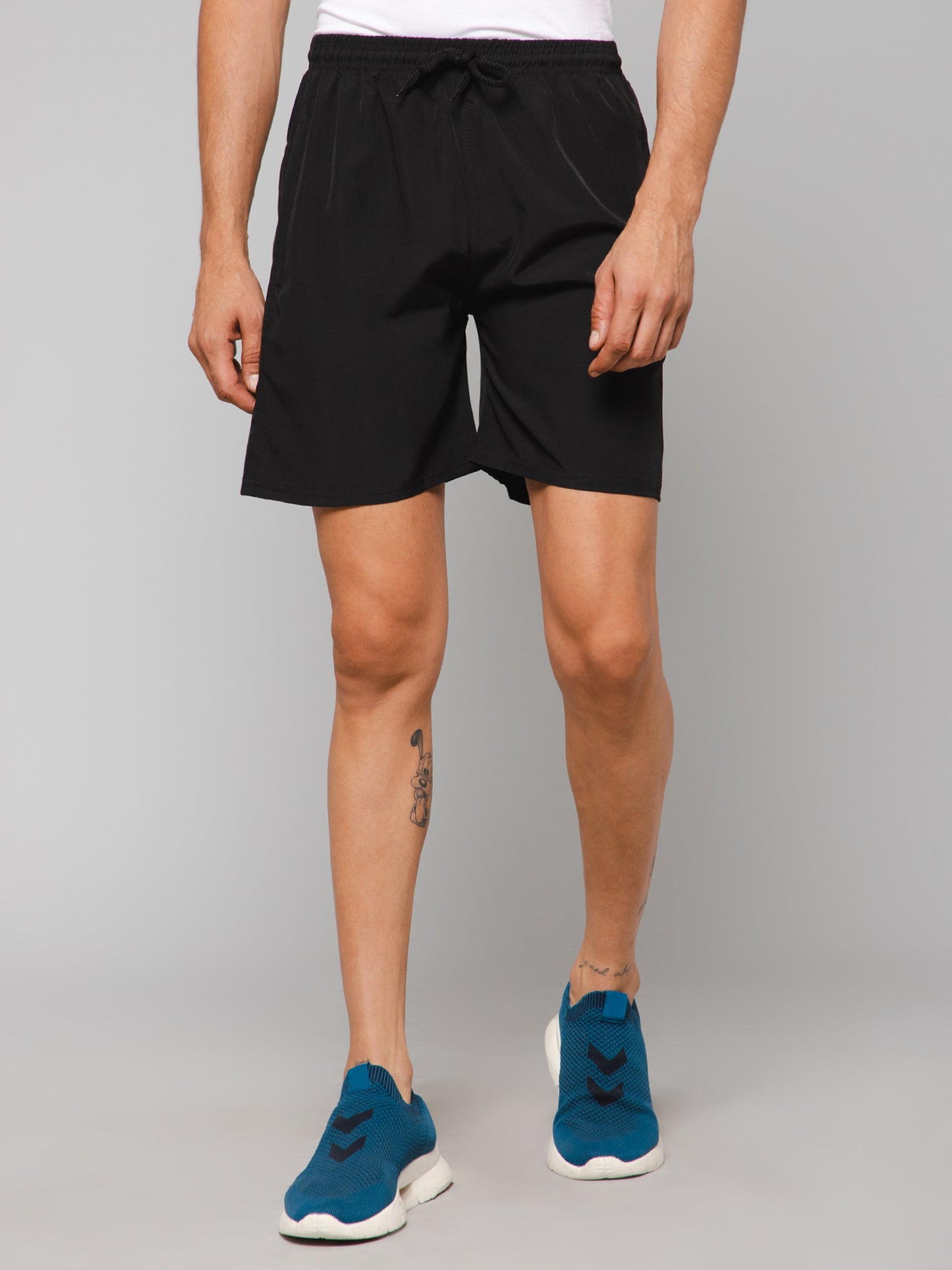 Solid Black Shorts with Zip Pockets