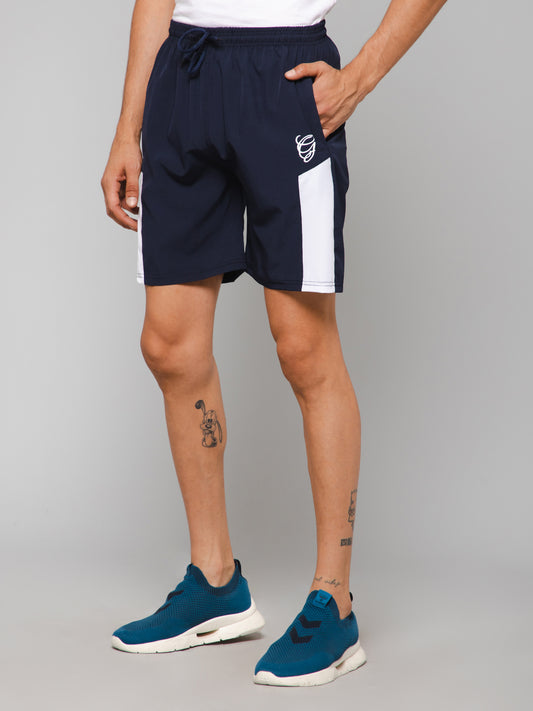 Navy Color Block Shorts
