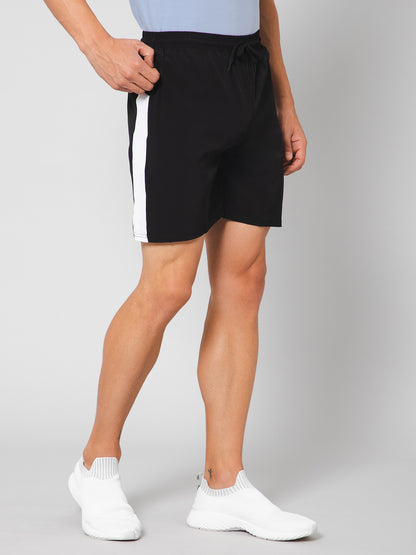 Black Shorts with White Stripes