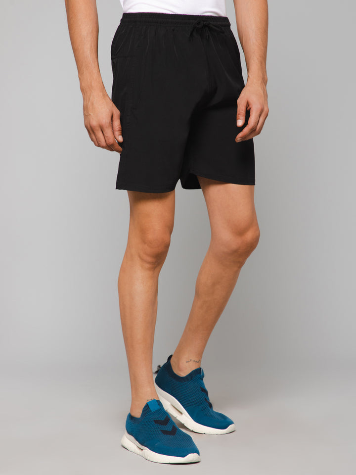 Solid Black Shorts with Zip Pockets