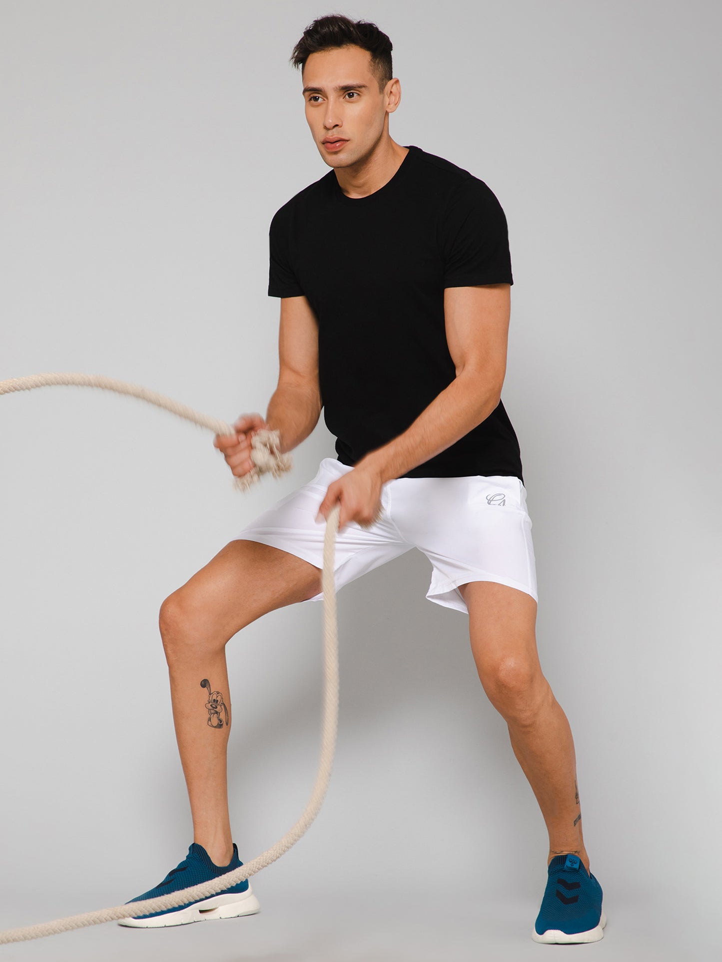 Solid White Shorts with Zip Pockets