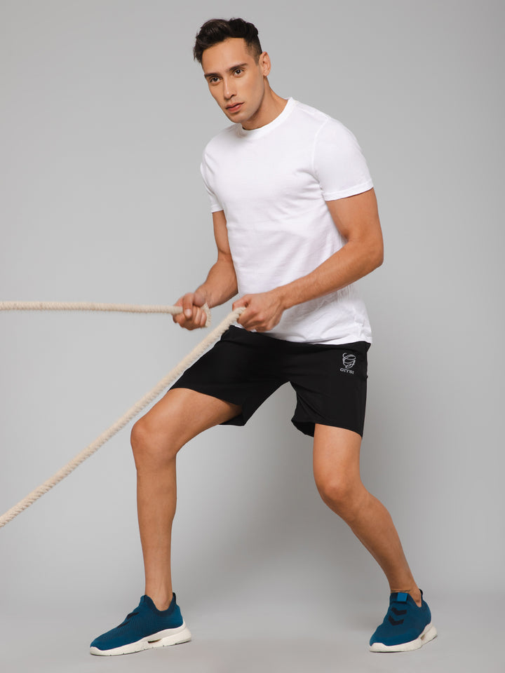 Solid Black Shorts with Zip Pockets