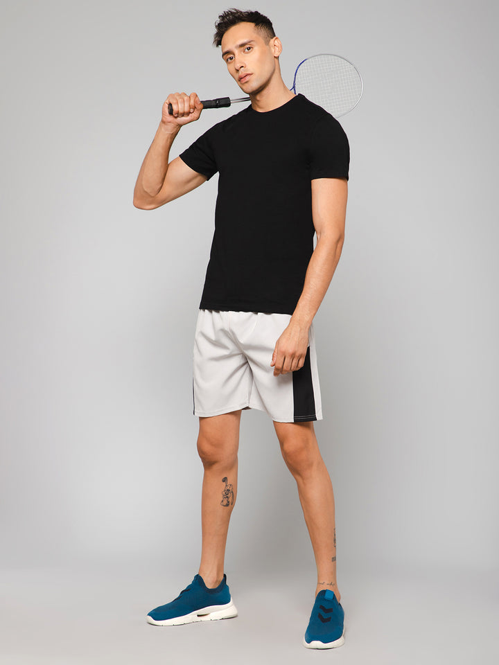 Light Grey Colour Block Shorts