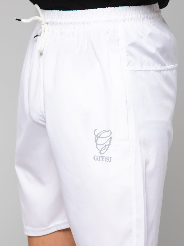 Solid White Shorts with Zip Pockets