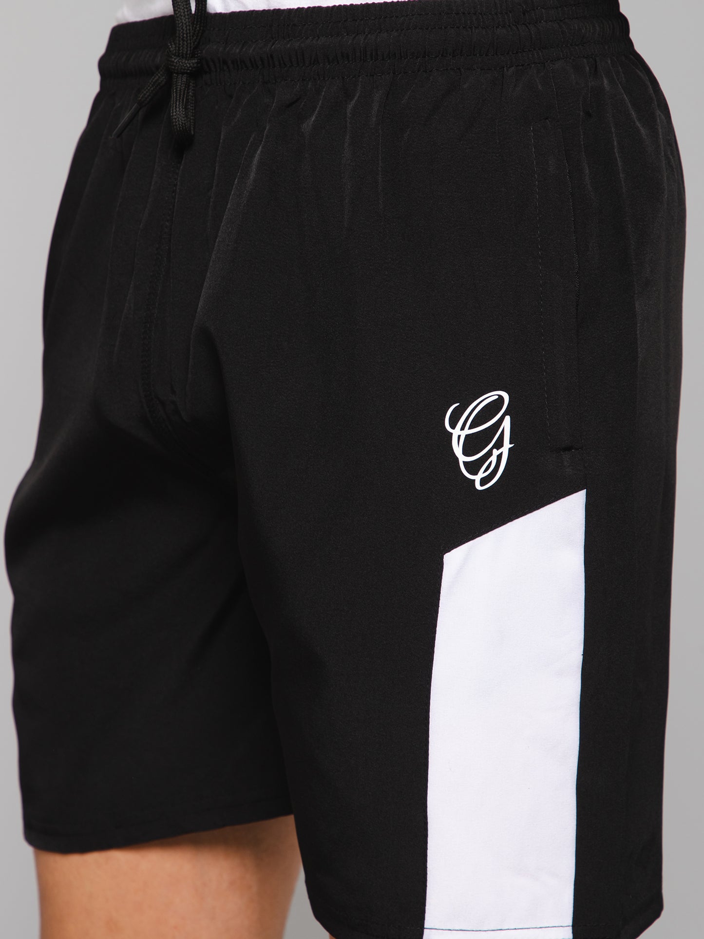 Black Color Block Shorts