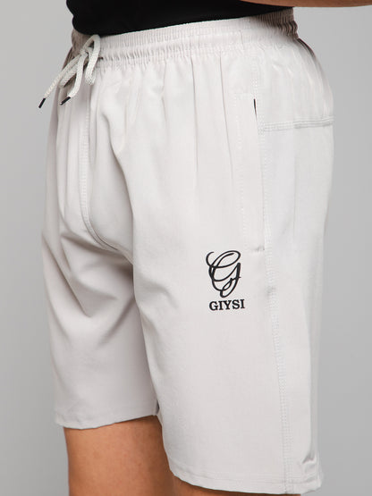 Solid Grey Shorts with Zip Pockets