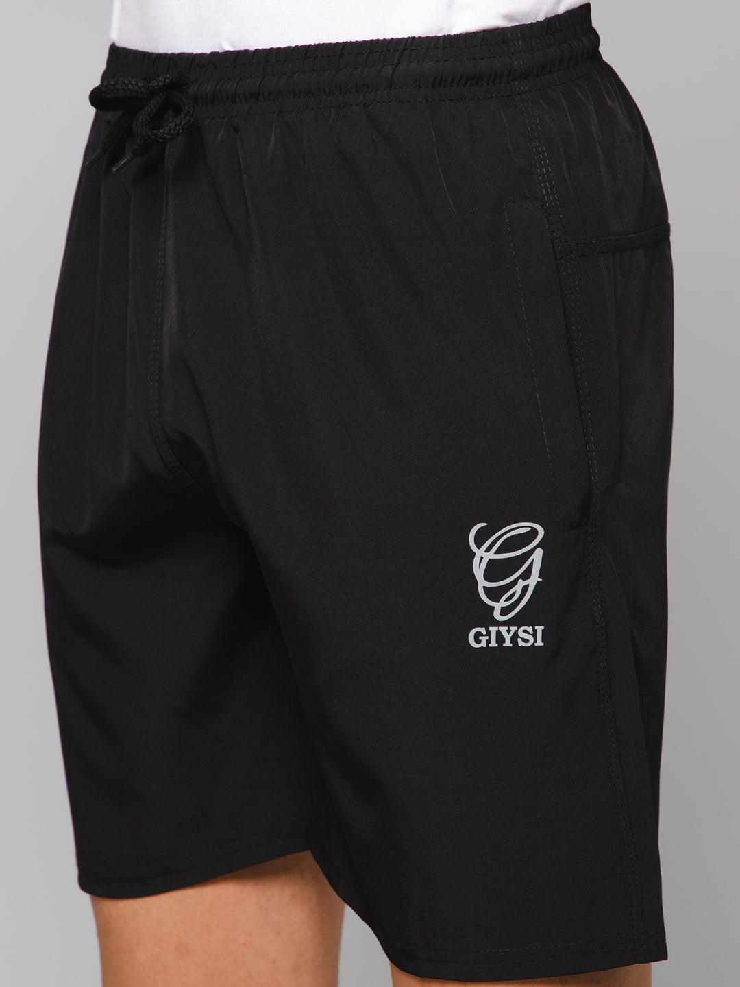 Solid Black Shorts with Zip Pockets