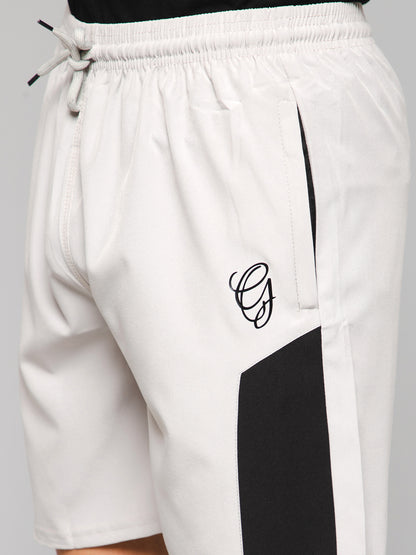 Light Grey Colour Block Shorts